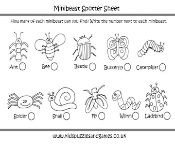 Minibeast Spotter Sheet